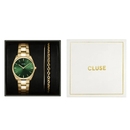 Cluse Féroce Petite Steel Watch and Double Chain Bracelet, Gold Colour női óra szett - CG11201