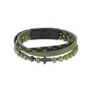 ROCHET férfi ásványi karkötő kereszt medállal 21,5 cm - HB891245