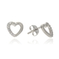Ezüst szív fülbevaló (02107-243)
