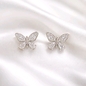 Ezüst pillangó fülbevaló (02107-355)