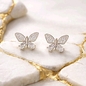 Ezüst pillangó fülbevaló (02107-355)