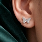 Ezüst pillangó fülbevaló (02107-355)