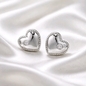 Ezüst szív fülbevaló (02107-361)
