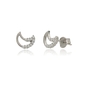 Ezüst félhold fülbevaló (02107-365)