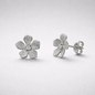 Ezüst virág fülbevaló (02107-369)