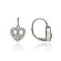 Ezüst szív fülbevaló (02108-65)
