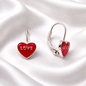 Ezüst Love piros szív gyerek fülbevaló (02203-46)