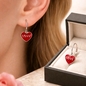 Ezüst Love piros szív gyerek fülbevaló (02203-46)