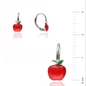 Ezüst piros alma gyerek fülbevaló (02203-47)