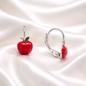 Ezüst piros alma gyerek fülbevaló (02203-47)
