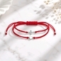 Ezüst kereszt és szív karkötő 19 cm (07RED217-01)