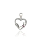 Ezüst szív cicával medál (09139-48)