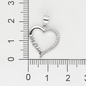 Ezüst szív medál "MOM" felirattal (09139-57)