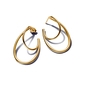 Pandora 14K aranyozott organikus formájú dupla karika-fülbevaló (263870C00)