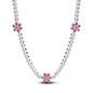Pandora Rózsaszín virágos tenisz nyaklánc (394561C01-40)