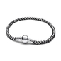 Pandora Fekete zsinóros lánc karkötő 19 cm (593816C02-19) Pandora Fekete zsinóros lánc karkötő 19 cm (593816C02-19)
