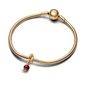 Pandora 14k aranyozott fazettált vörös örökkévalóság kör függő charm (763462C01)