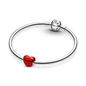 Pandora Metál hatású piros szív charm (793337C02)