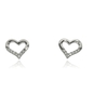Fehér arany szív fülbevaló (B51468)