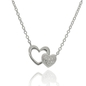 Ezüst dupla szív nyaklánc (HK93695N)