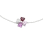 Amen ezüst fukszia karkötő 19 cm (BRQUBMFU)