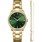 Cluse Féroce Petite Steel Watch and Double Chain Bracelet, Gold Colour női óra szett (CG11201)