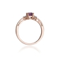 Rosé arany drágaköves gyűrű (W002-585-A0.50-RBD)